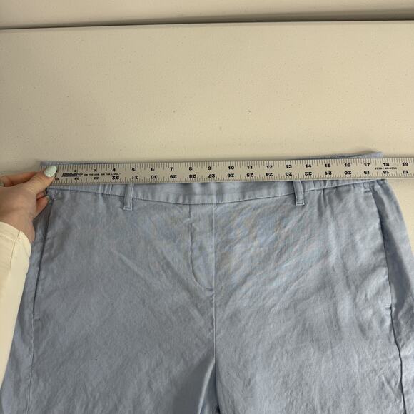 J. Jill Linen Stretch Pants Womens Large Tall Blue Trousers Pull On Coastal Prep - Picture 6 of 12
